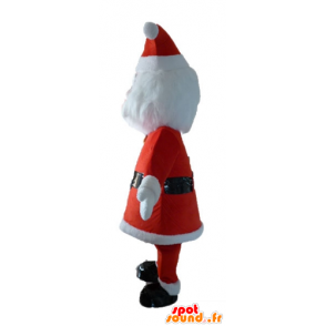 Mascotte de Père-Noël, habillé en rouge et blanc, avec une barbe - MASFR23893 - Mascottes Noël