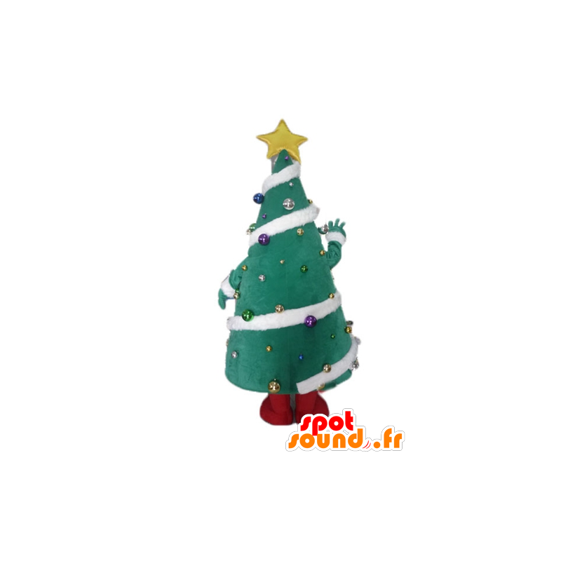 Mascotte de sapin de Noël décoré, avec un large sourire - MASFR23895 - Mascottes Noël Mascotte de sapin de Noël décoré, avec un large sourire - MASFR23895 - Mascottes Noël