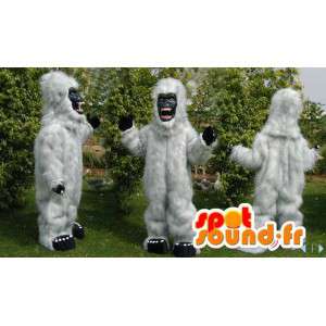 Blanco mascota gorila todo peludo. Yeti blanco Traje - MASFR006570 - Mascotas de gorila