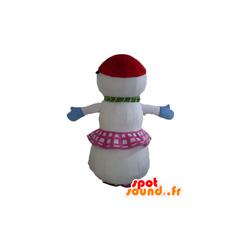 Maskot stor snømann med et skjørt og fletter - MASFR23902 - Ikke-klassifiserte Mascots Maskot stor snømann med et skjørt og fletter - MASFR23902 - Ikke-klassifiserte Mascots