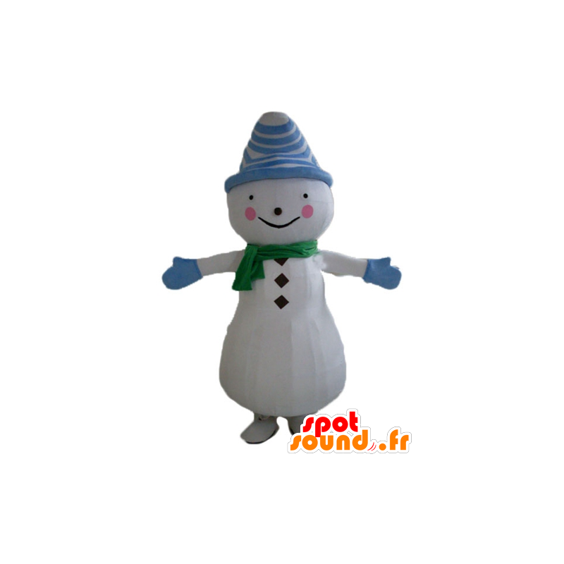 Mascote boneco de neve, com um chapéu e um lenço - MASFR23903 - Mascotes não classificados