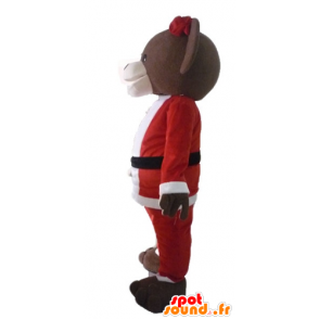 Brown orsacchiotto mascotte in abito di Babbo Natale - MASFR23906 - Mascotte orso