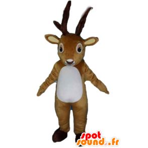 Caribou Maskottchen, Elche, braune und weiße Rentier - Waldtiere - MASFR23913 - SpotSound.fr