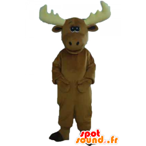 Moose mascot, brown caribou, very cute and impressive - MASFR23914 - Animals of the forest