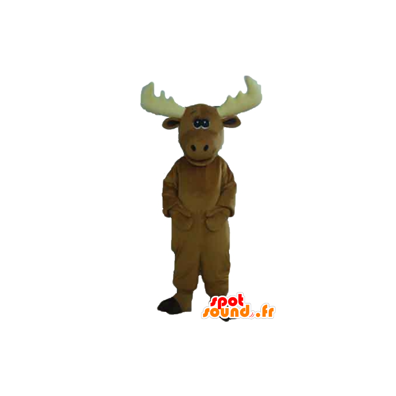 Mascotte d'élan, de caribou marron, très mignon et impressionnant - MASFR23914 - Animaux de la forêt