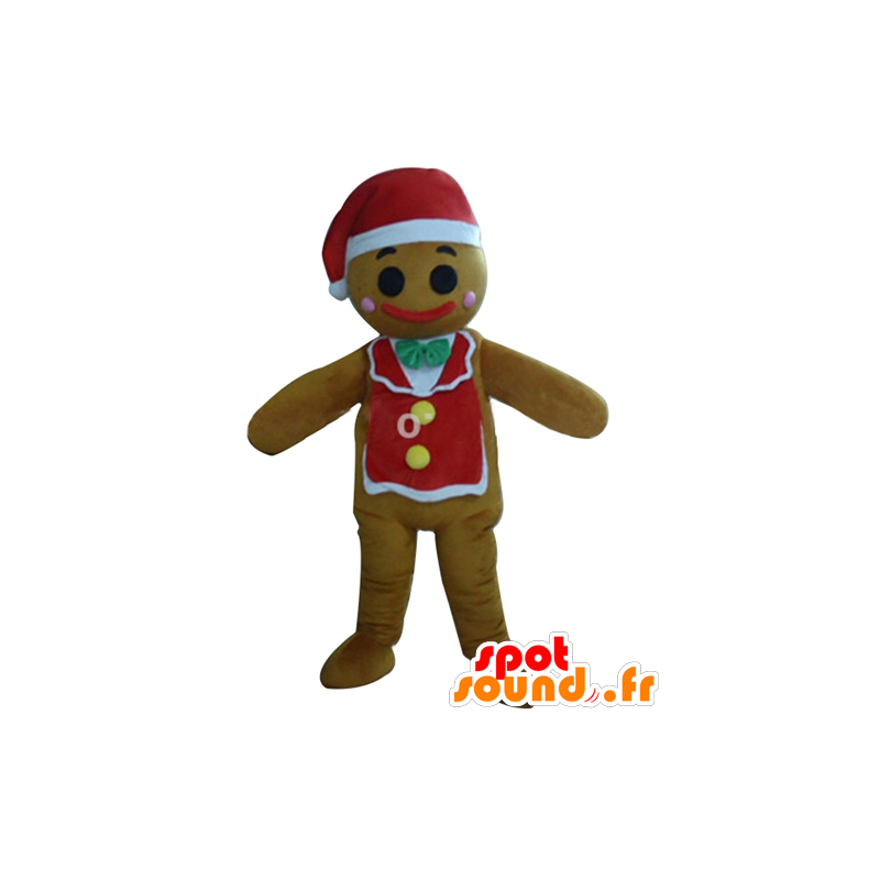 Mascotte de bonhomme de Noël, en pain d'épices - MASFR23916 - Mascottes Noël
