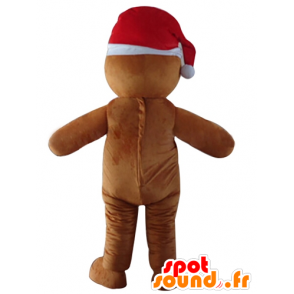 Mascotte de bonhomme de Noël, en pain d'épices - MASFR23916 - Mascottes Noël