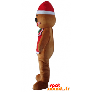 Christmas snowman mascot, Gingerbread - MASFR23916 - Christmas mascots