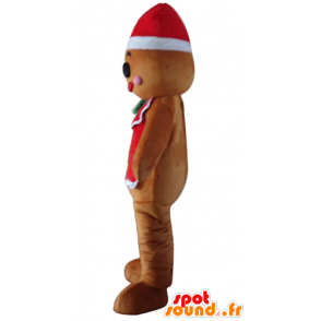 Kerstmis sneeuwman mascotte, Gingerbread - MASFR23916 - Kerstmis Mascottes