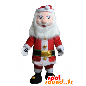 Mascotte de Père-Noël, habillé en rouge et blanc, avec une barbe - MASFR23917 - Mascottes Noël