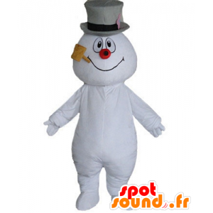 Mascote boneco de neve, com um chapéu e um tubo - MASFR23918 - Mascotes não classificados