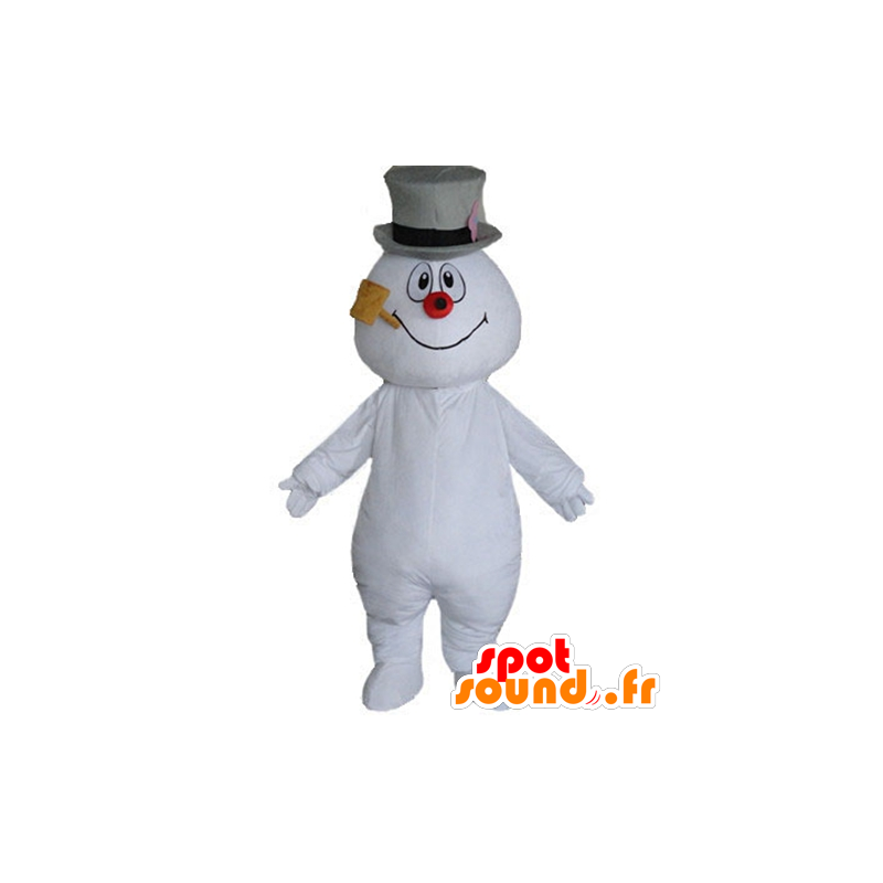 Schneemann-Maskottchen mit einem Hut und einem Rohr - MASFR23918 - Maskottchen nicht klassifizierte