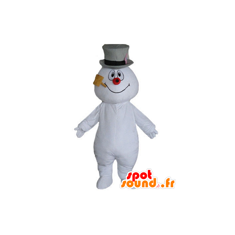 Snemandmaskot med hat og rør - Spotsound maskot kostume