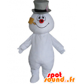 Snögubbelmaskot, med hatt och rör - Spotsound maskot