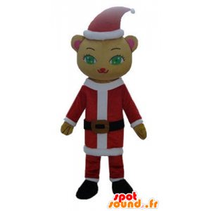 Mascot teddy bears in Santa Claus dress - MASFR23920 - Bear mascot