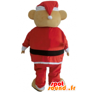 Bamse-maskot, klædt som julemanden - Spotsound maskot kostume