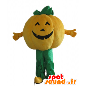 Pumpkin mascot, orange and green giant - MASFR23923 - Mascot of vegetables