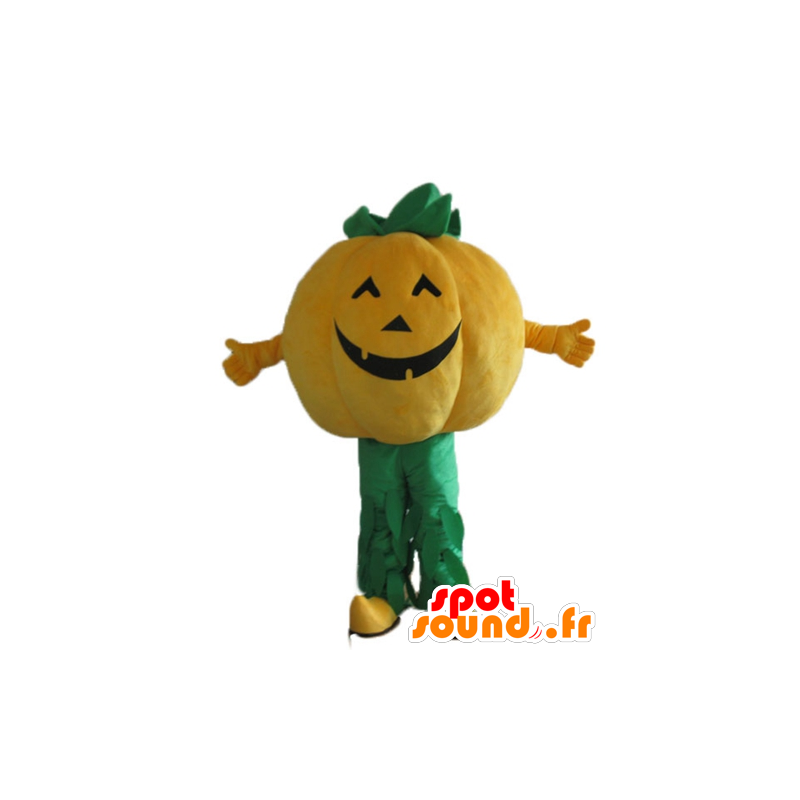 Zucca mascotte, arancio e verde gigante - MASFR23923 - Mascotte di verdure