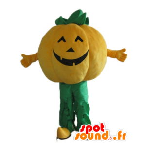 Mascota de calabaza, naranja y verde gigante - MASFR23923 - Mascota de verduras