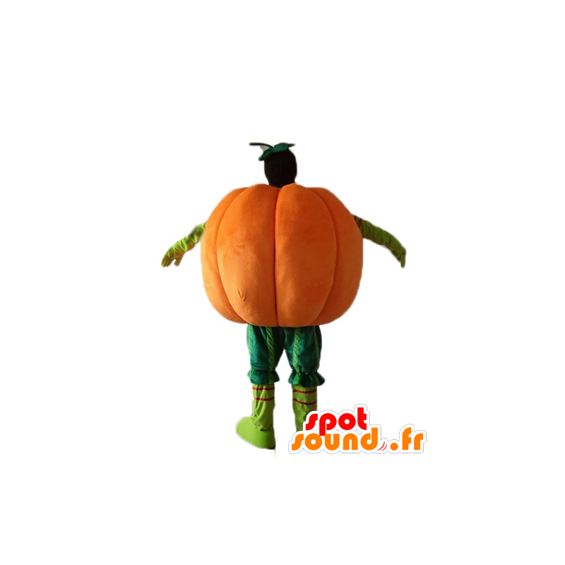 Mascot jättiläinen kurpitsa, oranssi ja vihreä - MASFR23924 - vihannes Mascot Mascot jättiläinen kurpitsa, oranssi ja vihreä - MASFR23924 - vihannes Mascot