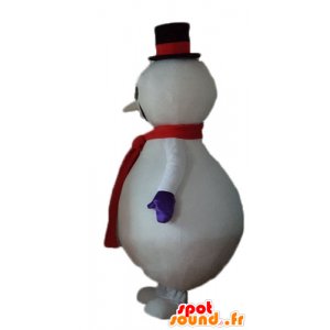 Tukku Mascot valkoinen lumiukko, punainen ja musta - MASFR23927 - Mascottes non-classées