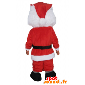 Jultomten maskot, klädd i rött och vitt, med skägg - Spotsound
