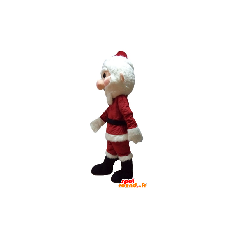 Mascotte Babbo Natale vestito di rosso e bianco, con la barba - MASFR23930 - Mascotte di Natale