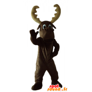 Mascot grande renas castanho, com madeira de grande - MASFR23933 - Forest Animals