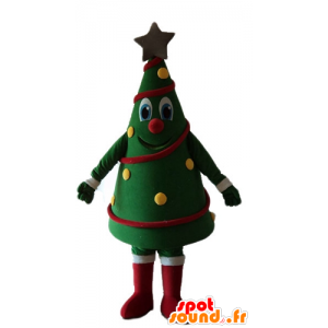 Christmas tree decorated mascot, cheerful and colorful - MASFR23934 - Christmas mascots