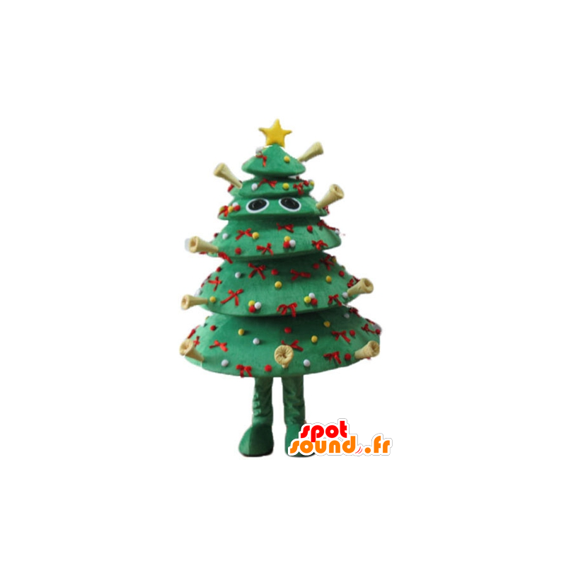 Christmas tree decorated mascot, highly original and crazy - MASFR23935 - Christmas mascots