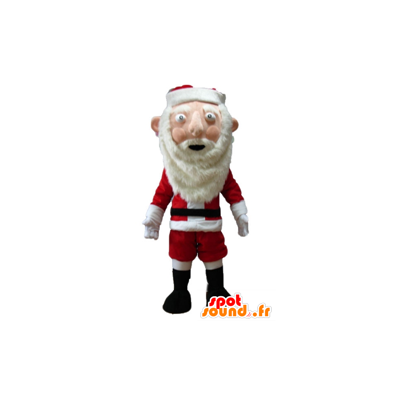 Papai Noel Mascot roupa vermelha e branca tradicional - MASFR23936 - Mascotes Natal