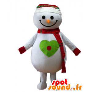 Mascotte de gros bonhomme de neige, très souriant - MASFR23937 - Mascottes non-classées
