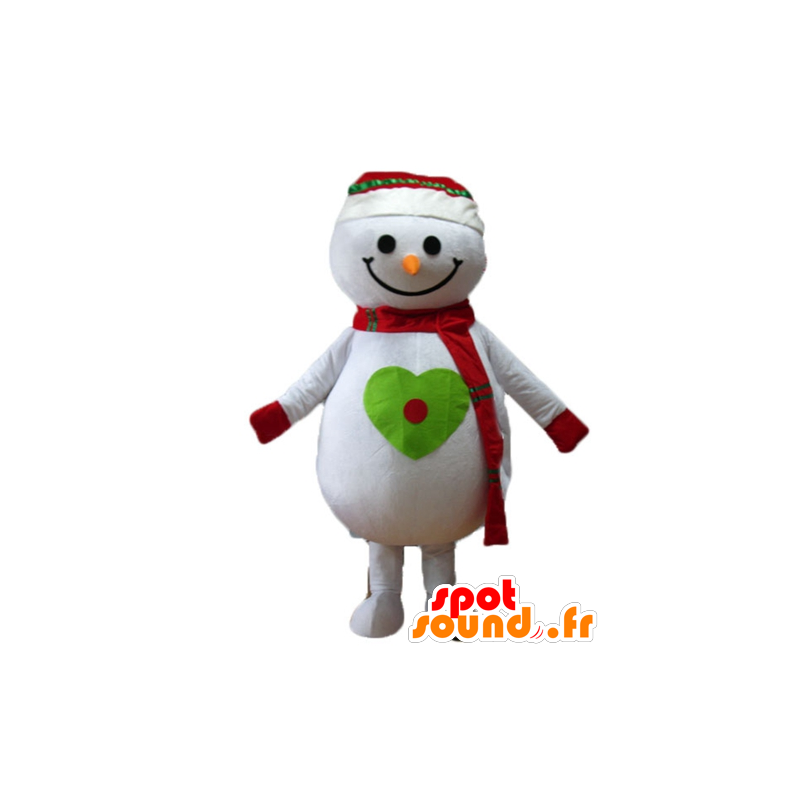 Mascotte big snowman, cheerful - MASFR23937 - Mascots unclassified