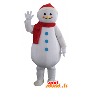 Mascotte de bonhomme de neige blanc, géant et souriant - MASFR23943 - Mascottes non-classées