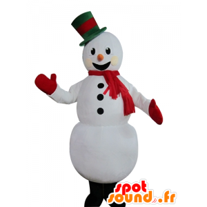 Mascotte de joli bonhomme de neige blanc, très souriant - MASFR23945 - Mascottes non-classées