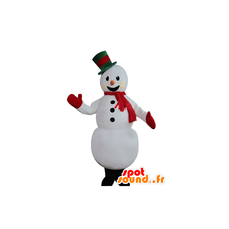 Mascot muñeco de nieve bastante blanco, alegre - MASFR23945 - Mascotas sin clasificar
