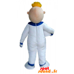 Astronaut maskot, blond muž v bílém obleku - MASFR23947 - Man Maskoti
