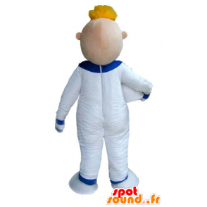 Astronaut maskot, blond muž v bílém obleku - MASFR23947 - Man Maskoti