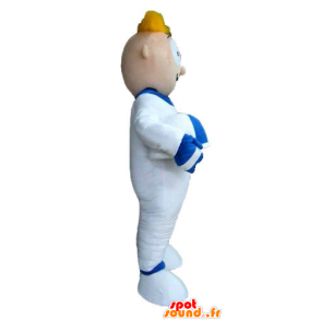 Astronaut maskot, blond muž v bílém obleku - MASFR23947 - Man Maskoti
