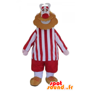 Man Mascot bebaarde Viking gekleed in rood en wit - MASFR23954 - man Mascottes