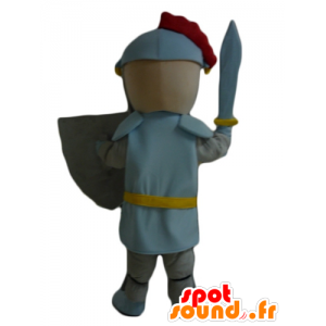 Gutt maskot, en ridder med hjelm og skjold - MASFR23955 - Maskoter Knights