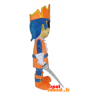 Chłopiec Maskotka Knight z niebieskimi włosami - MASFR23958 - maskotki Knights
