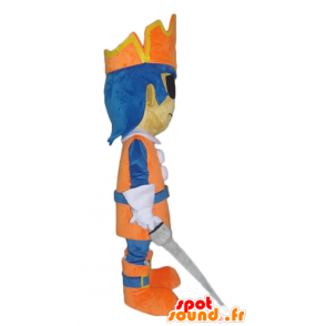 Maskottpojke, riddare med blått hår - Spotsound maskot