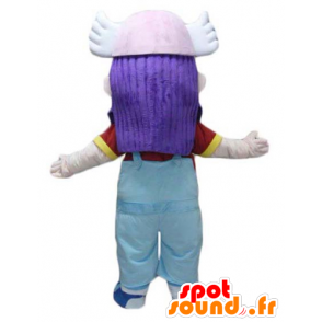 Maskotti tyttö violetti tukka, haalarit - MASFR23963 - Maskotteja Boys and Girls