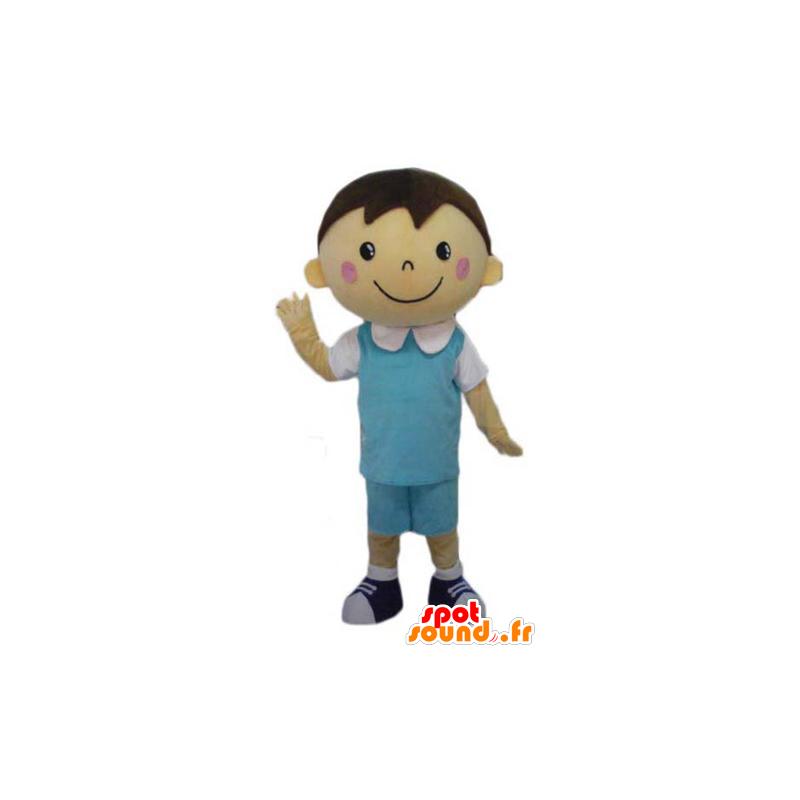 Boy mascot, schoolboy well dressed, with a blue and white outfit - MASFR23966 - Mascots boys and girls