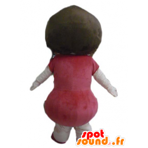 Mascotte very smiling girl with a red dress - MASFR23968 - Mascots boys and girls