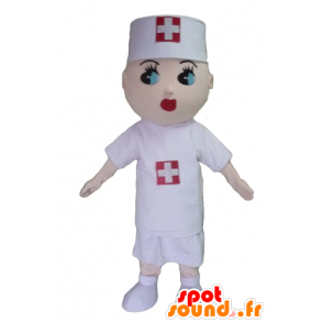 Nurse mascot, with a white blouse - MASFR23970 - Human mascots