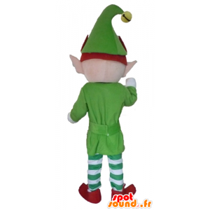 καλλικάτζαρος μασκότ, ξωτικό, ντυμένο στο πράσινο, λευκό και κόκκινο - MASFR23974 - Ανθρώπινα Μασκότ