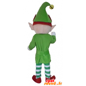 Kabouter mascotte, elf, gekleed in groen, wit en rood - MASFR23974 - Human Mascottes