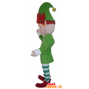 Leprechaun mascot, elf, dressed in green, white and red - MASFR23974 - Human mascots